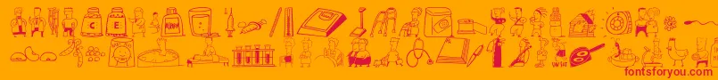DfWellBeingsLetPlain.1.0 Font – Red Fonts on Orange Background