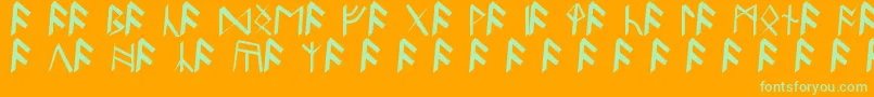 フォントUltima – オレンジの背景に緑のフォント