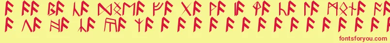 Fonte Ultima – fontes vermelhas em um fundo amarelo
