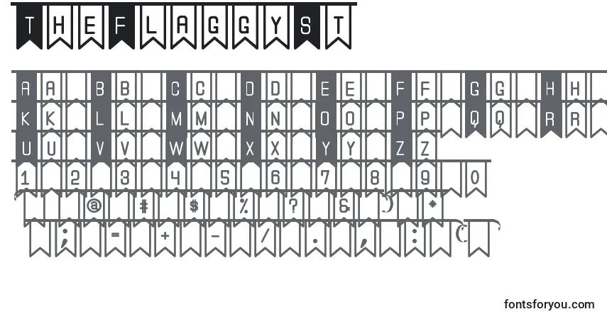 Czcionka TheFlaggySt – alfabet, cyfry, specjalne znaki