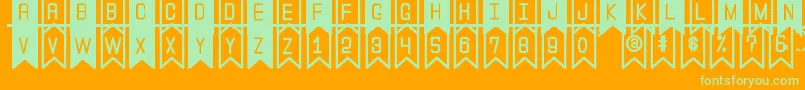 TheFlaggySt Font – Green Fonts on Orange Background