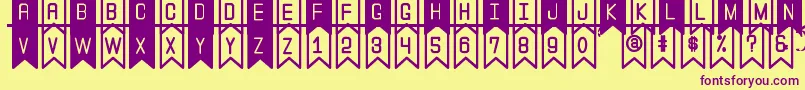 TheFlaggySt Font – Purple Fonts on Yellow Background