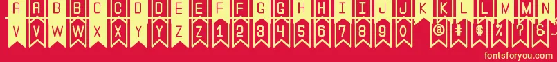 TheFlaggySt Font – Yellow Fonts on Red Background