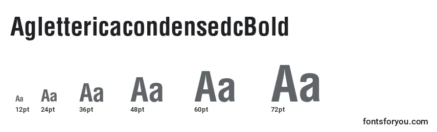 Размеры шрифта AglettericacondensedcBold
