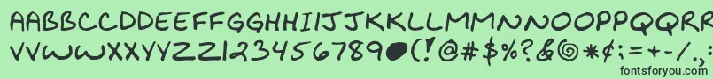 Kibbyboldfont Font – Black Fonts on Green Background