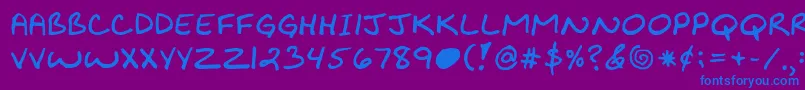 Шрифт Kibbyboldfont – синие шрифты на фиолетовом фоне