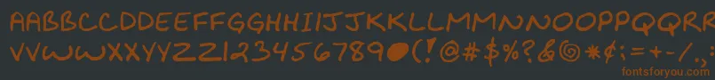 Kibbyboldfont Font – Brown Fonts on Black Background