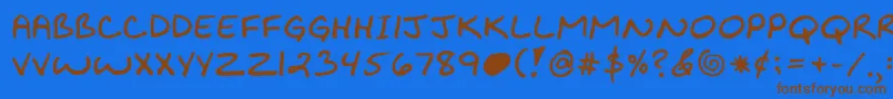 Kibbyboldfont Font – Brown Fonts on Blue Background