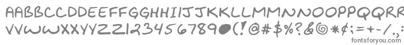 フォントKibbyboldfont – 白い背景に灰色の文字