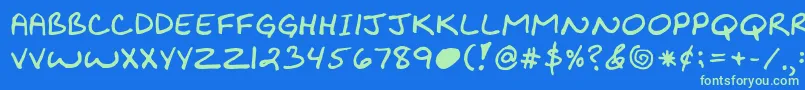 Kibbyboldfont Font – Green Fonts on Blue Background