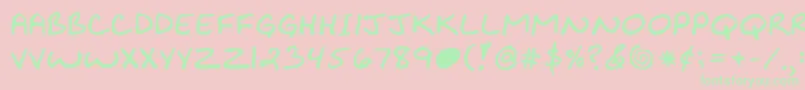 Kibbyboldfont Font – Green Fonts on Pink Background