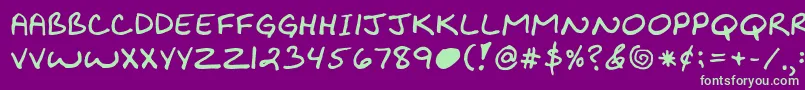 Kibbyboldfont-Schriftart – Grüne Schriften auf violettem Hintergrund