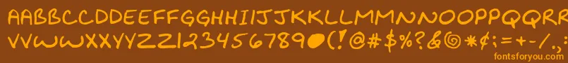 Kibbyboldfont Font – Orange Fonts on Brown Background