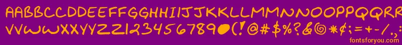 Kibbyboldfont Font – Orange Fonts on Purple Background