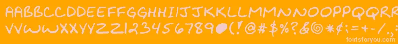 フォントKibbyboldfont – オレンジの背景にピンクのフォント