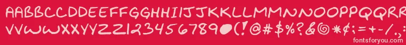 Шрифт Kibbyboldfont – розовые шрифты на красном фоне