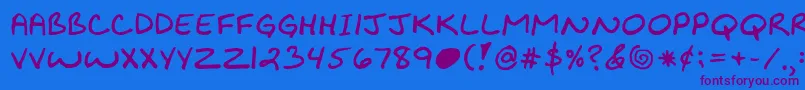 Police Kibbyboldfont – polices violettes sur fond bleu