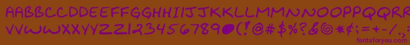 Kibbyboldfont Font – Purple Fonts on Brown Background