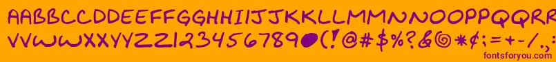 Kibbyboldfont Font – Purple Fonts on Orange Background