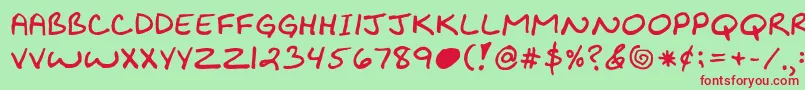 Kibbyboldfont Font – Red Fonts on Green Background