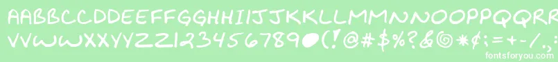 Kibbyboldfont Font – White Fonts on Green Background