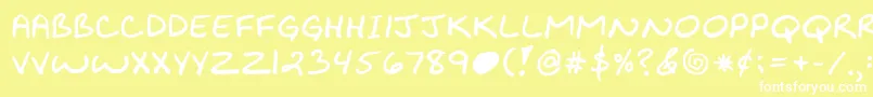 Kibbyboldfont Font – White Fonts on Yellow Background