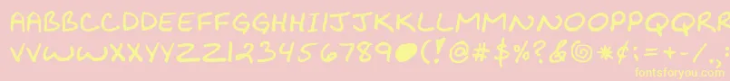 Kibbyboldfont Font – Yellow Fonts on Pink Background