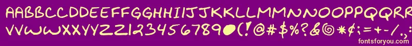 Kibbyboldfont Font – Yellow Fonts on Purple Background