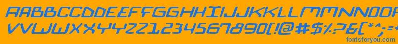 Biocomv2ei Font – Blue Fonts on Orange Background
