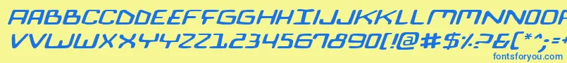 Biocomv2ei Font – Blue Fonts on Yellow Background