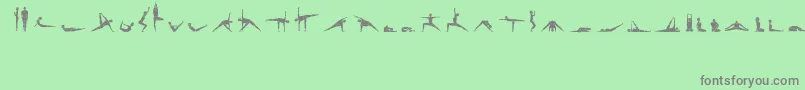 Yogafont Font – Gray Fonts on Green Background