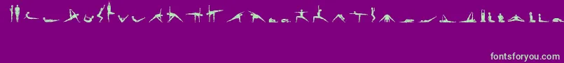 Yogafont Font – Green Fonts on Purple Background
