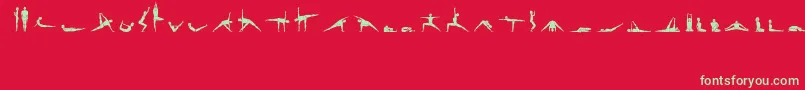 Шрифт Yogafont – зелёные шрифты на красном фоне