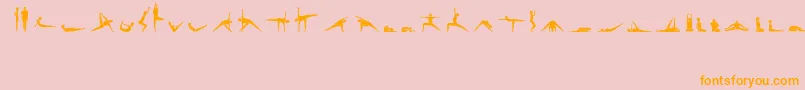 Yogafont-Schriftart – Orangefarbene Schriften auf rosa Hintergrund