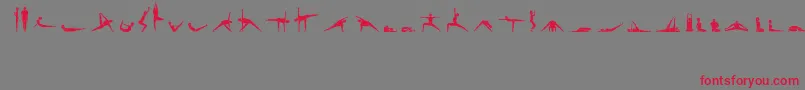 フォントYogafont – 赤い文字の灰色の背景