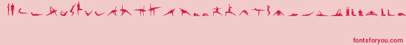 Yogafont-Schriftart – Rote Schriften auf rosa Hintergrund