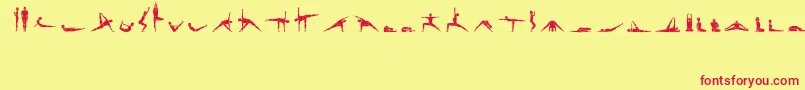 フォントYogafont – 赤い文字の黄色い背景