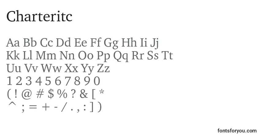 Шрифт Charteritc – алфавит, цифры, специальные символы