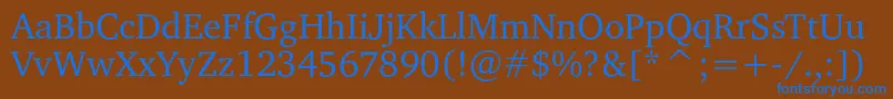 Charteritc Font – Blue Fonts on Brown Background