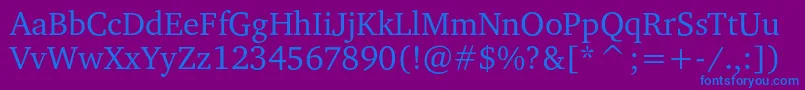 Charteritc Font – Blue Fonts on Purple Background