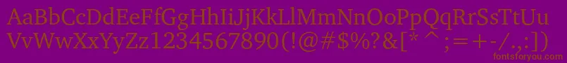Charteritc-fontti – ruskeat fontit violetilla taustalla