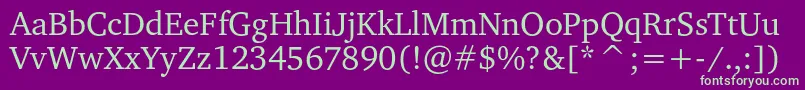 Charteritc Font – Green Fonts on Purple Background