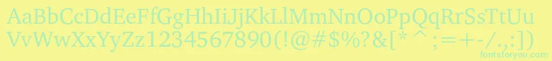 Charteritc Font – Green Fonts on Yellow Background