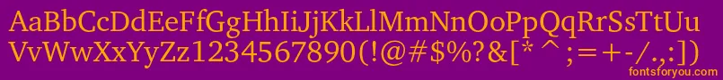 Charteritc Font – Orange Fonts on Purple Background