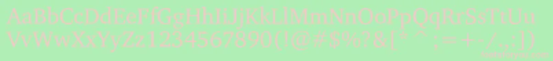 Charteritc Font – Pink Fonts on Green Background