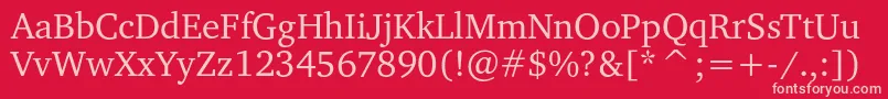 Charteritc Font – Pink Fonts on Red Background