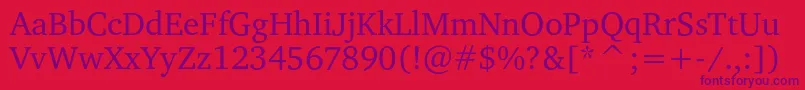 Charteritc Font – Purple Fonts on Red Background