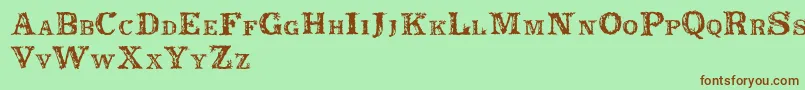 Rustic Font – Brown Fonts on Green Background