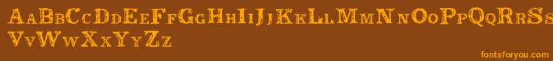 Rustic Font – Orange Fonts on Brown Background