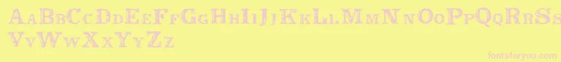 Rustic Font – Pink Fonts on Yellow Background